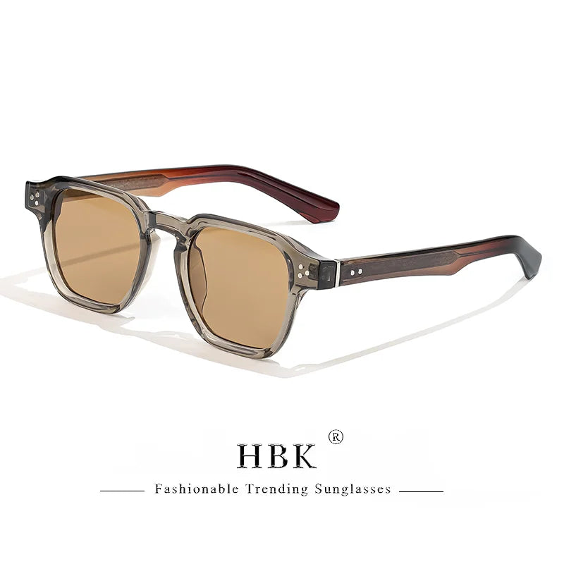 HBK New Fashion Sunglasses men Vintage Square Gradient Sun Glasses Outdoor Sports Party Vacation Travel Driving Eyeglasses