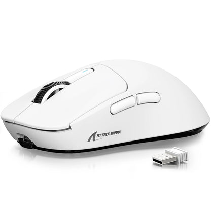 Rato Gaming Sem Fios ATTACK SHARK X3, Sensor PixArt PAW3395, 26K DPI, Ultraligeiro 49g, Tri-modo 2.4G/Bluetooth/Com Fio, para PC/MAC
