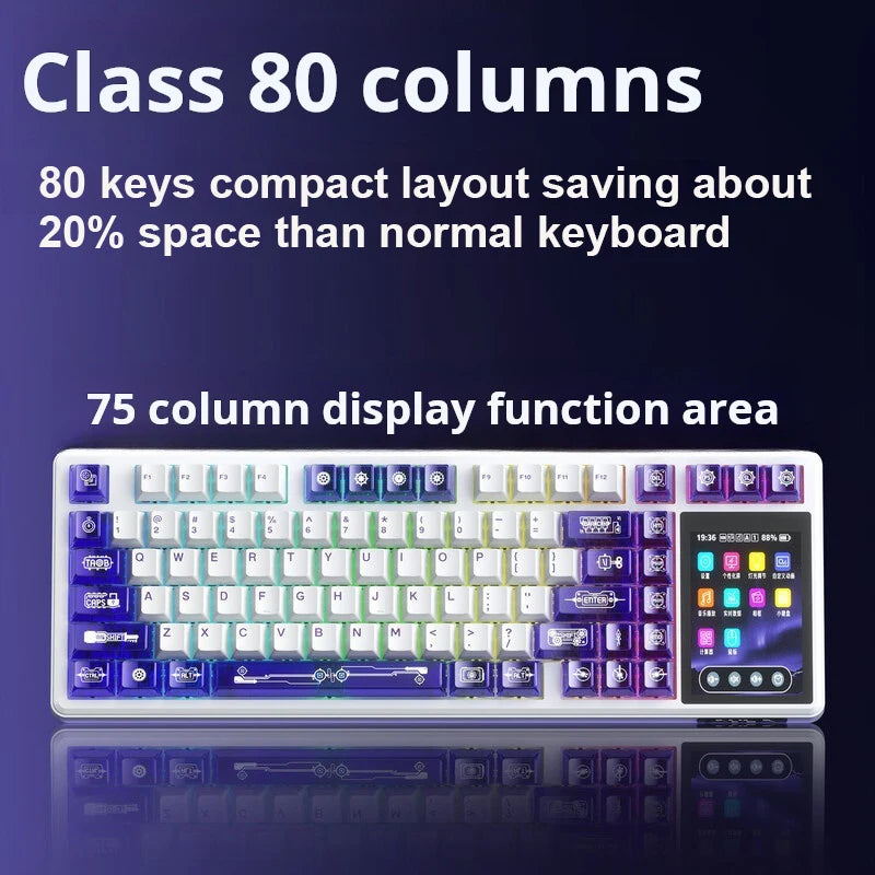 AULA L99 intelligente mechanische Tastatur mit Display, Bluetooth, kabellos, Tri-Mode, Nacht-Gaming-Laptop-Tastatur, 8000mAh, Raindrop Switch