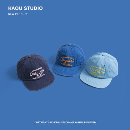 Baseball Cap Spring and Autumn Soft Top Embroidery Men and Women All-Matching Street Tide Brand Peaked Cap Wide Brim Sunshade