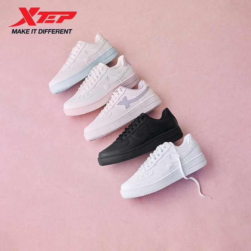 Zapatillas Xtep blancas para mujer 2026 primavera, parejas, versátiles, modernas, casuales, de suela gruesa con aumento de altura, calzado deportivo para mujer 874118319851