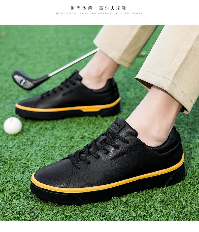 Golf Shoes Men Large Size Up to 47# Rotating Buckle Professional Non-Slip Spikeless Outdoor Beginner Training Golf Sneakers Unisex