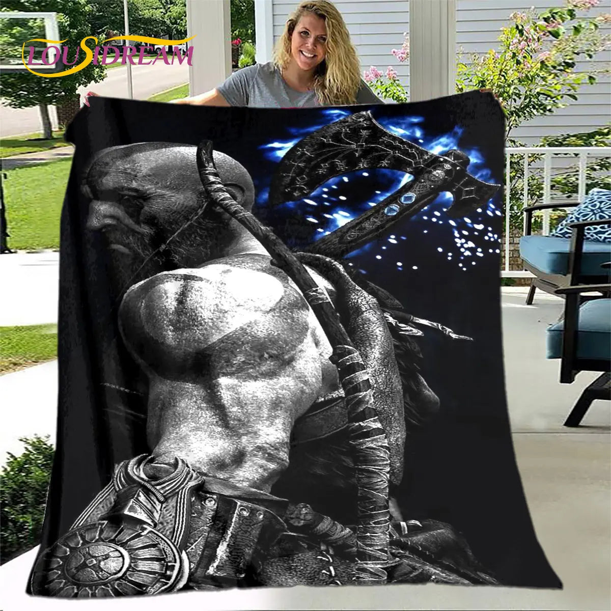 God of War Game Gamers Soft Plush Blanket,Flannel Blanket Throw Blanket for Living Room Bedroom Bed Sofa Picnic Cover Bettdecke