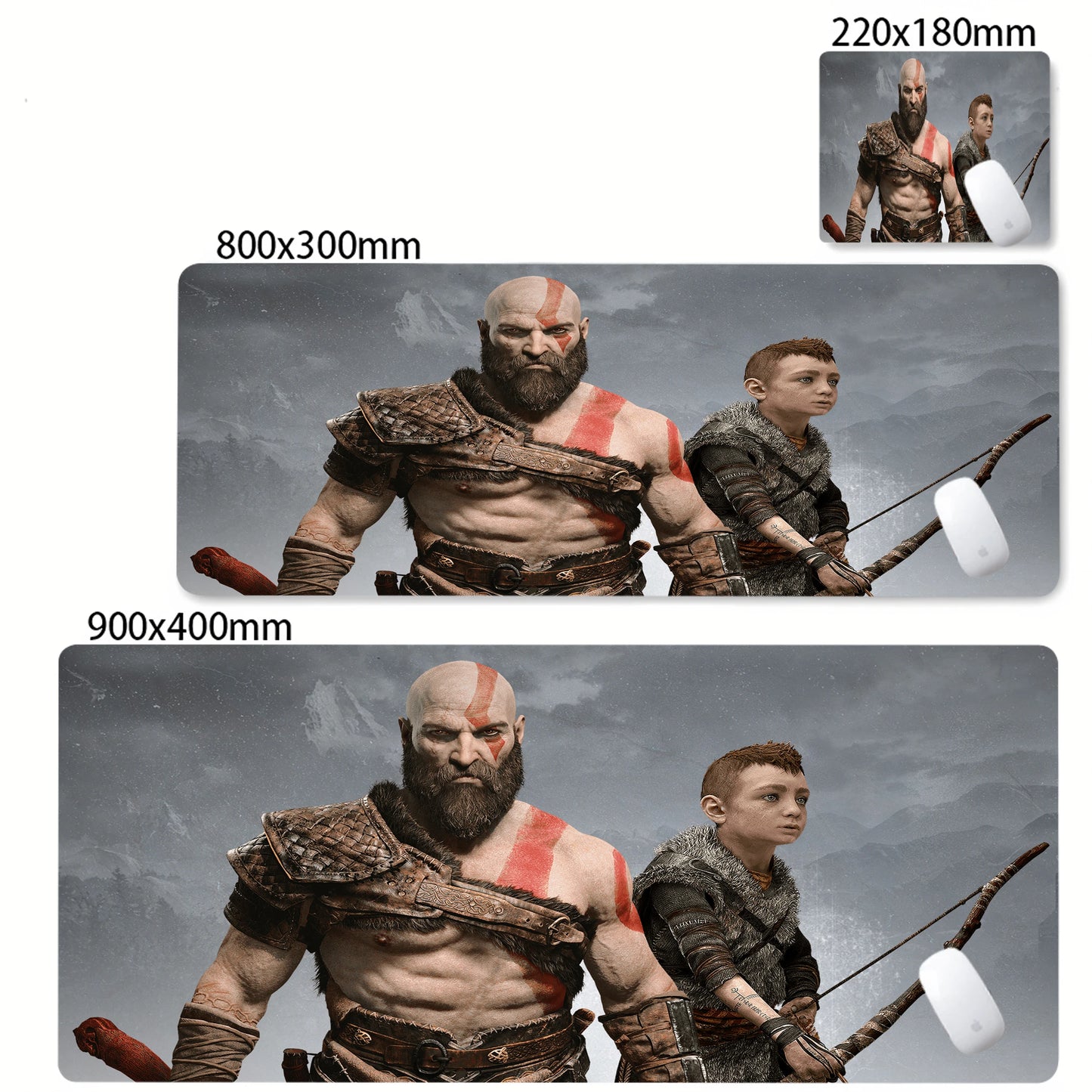 Game God of War Mouse Pad Anime Game Mousepad Computer Keyboard Desk Pads Office Carpet Laptop Mausepad Non-slip Base Deskmat