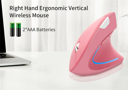 Nuovo mouse verticale wireless 2.4GHz con DPI regolabile, ottico ed ergonomico per il polso, con retroilluminazione gaming, per laptop, tablet, Mac e iPad