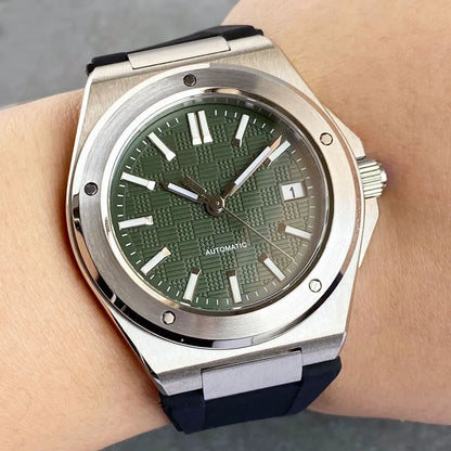 Relógio Mecânico Masculino Tandorio New Black Luxury Business Engineer Style com Vidro de Safira, 100m à Prova de Água, NH35A Automático