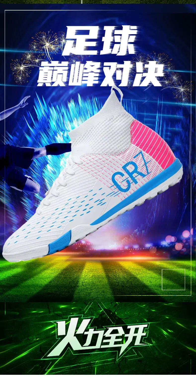TF Long Stud Training Football Cleats Wear-Resistant Breathable Firm Ground Outdoor Match Training Sports Footwear