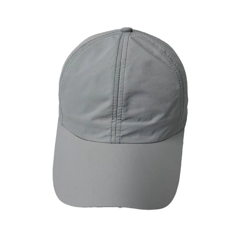 Summer Quick-dry Baseball Cap for Men Sun Hat Solid Color 100% Polyester Adjustable Cool Outdoor Riding Hiking Caps for Male