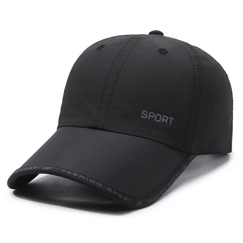 Quick Drying Solid Baseball Cap, Sunscreen Breathable Adjustable Cycling Hiking Fishing Sports Trucker Hat For Women & Men