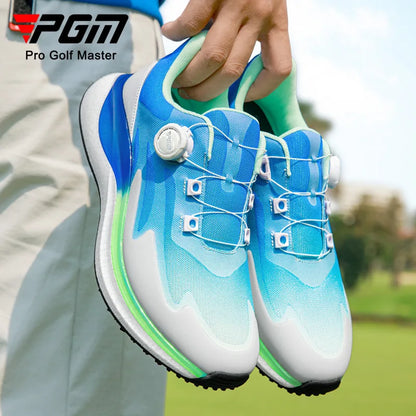 PGM Men's Golf Shoes with Ultra Soft Sole, Knob Shoelaces, Breathable, Anti-Slip Outdoor Sports Sneakers XZ412