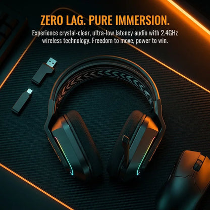 ONIKUMA GT808 Wireless Gaming Headset with 45dB Active Noise Cancelling, Hi-Res Audio, 2.4GHz, Bluetooth 5.3, Wired, 60H Battery for PC, PS5 & Switch