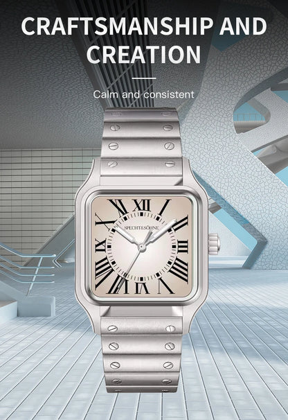2025 New 34MM Specht & Söhne Quartz Watch Japan VH31 Movement Sapphire Blue Color Ultrathin Stainless Steel Men's Watch