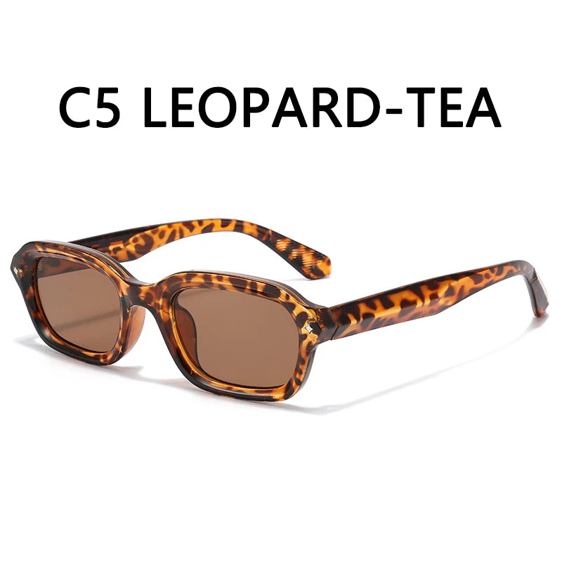 BOYSEEN Beach Sunglasses Man Summer Orange Sun Glasses UV400  Narrow frame square punk sunglasses show