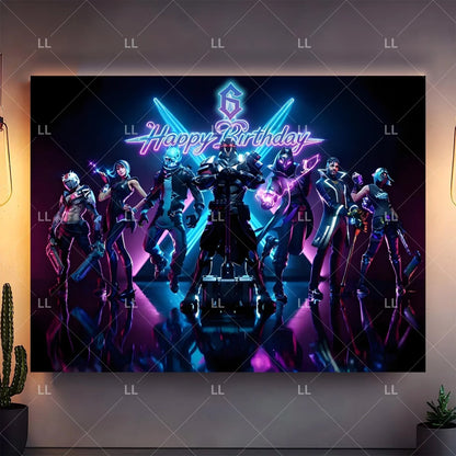 5 8 10 15th Fortnite Birthday Party Supplies Hot Game Backdrop Decor Baby Shower Photography Background Boy Gift Studio Props