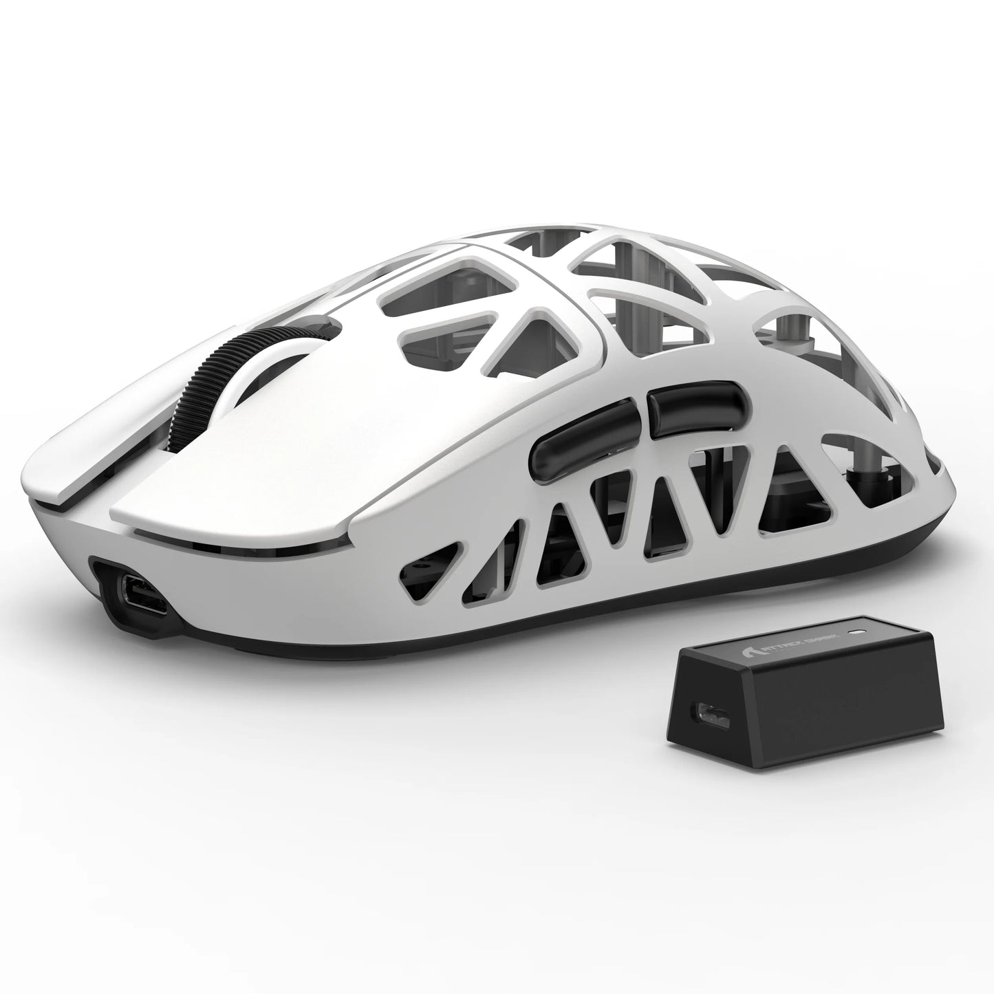 Ratón gaming ATTACK SHARK R2 de aleación de magnesio PAW3950, trimodo, 8000hz, 42000 DPI, ultraligero de 45g, microinterruptores de 100M clics