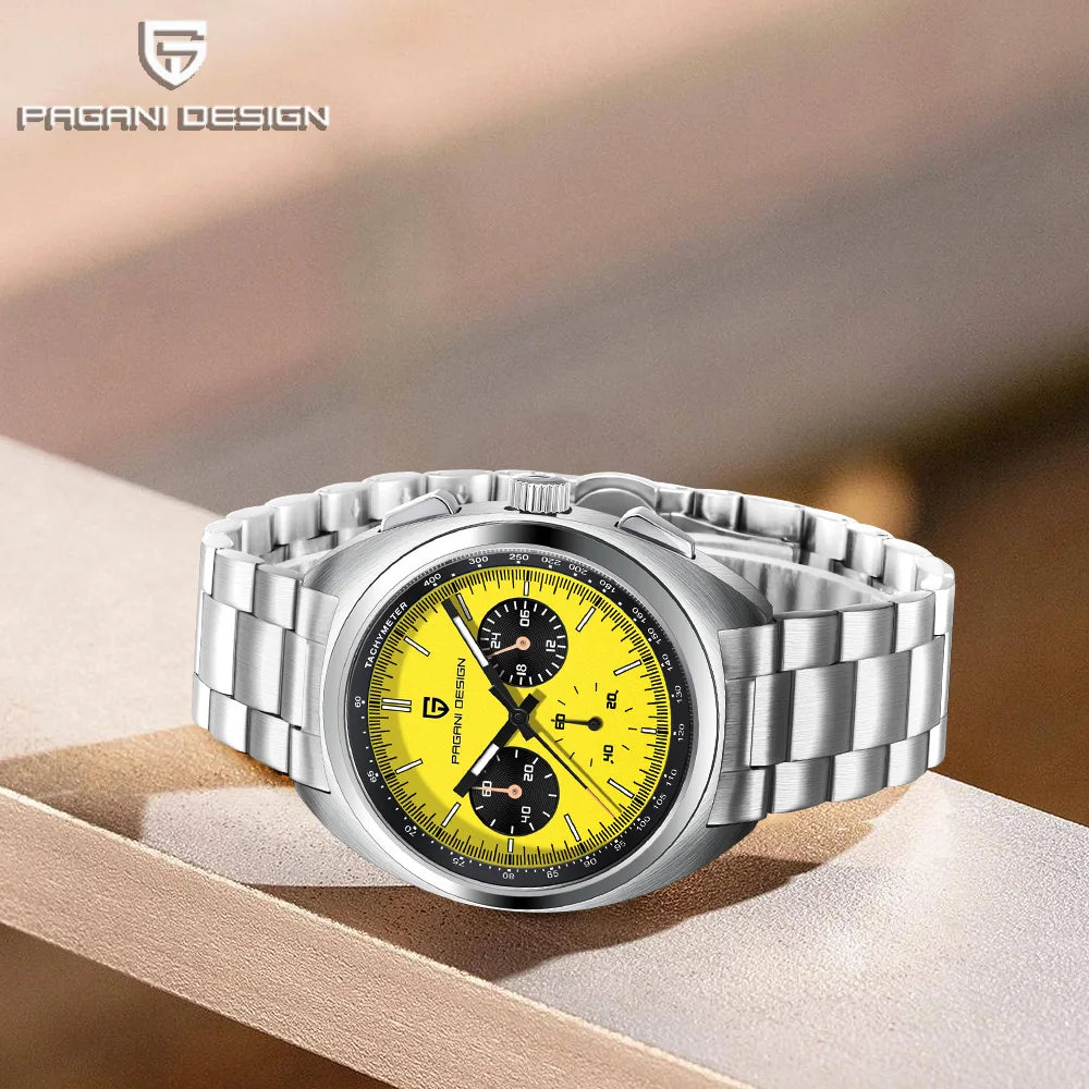 Pagani Design 2026 Fashion Men's Quartz Watch Top Brand Luxury Sapphire VK63 Men's Chronograph All-Steel Diving Relógios Masculino