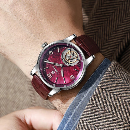 Ceas Tourbillon pentru bărbați, sportiv, automat, mecanic, rezistent la apă, ceas de mână de lux, de marcă de top