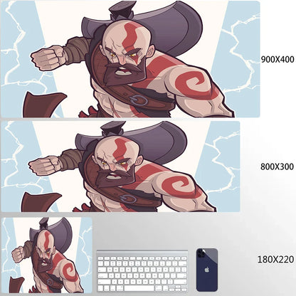 Gaming God of War Mouse Pad 80x30 Computer Accessories Mousepad Xxl Game Mats Deskmat Gamer Desk Mat Mause Anime Office Pc Pads