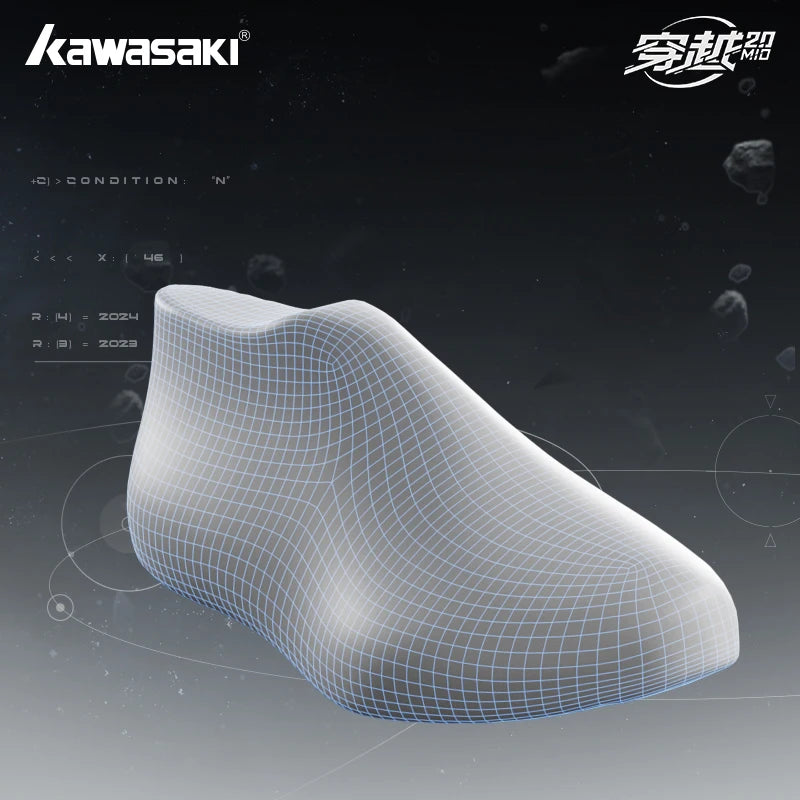 Kawasaki CROSS SPACE MID 2.0 Badminton Shoes Upgraded Shock-Absorbing Auto Knob Professional Sport Shoes Men 2024 New