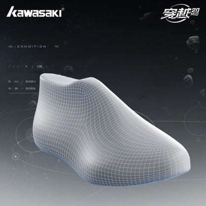 Kawasaki CROSS SPACE MID 2.0 Badminton Shoes Upgraded Shock-Absorbing Auto Knob Professional Sport Shoes Men 2024 New