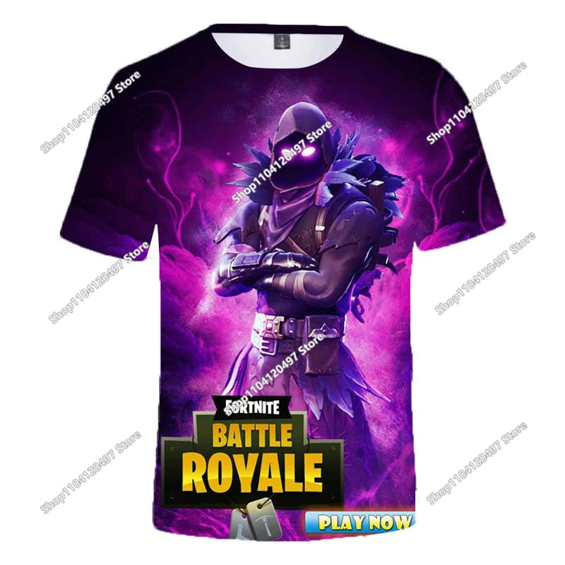 Camiseta 3D Halloween Peely para niños y niñas, camiseta navideña Fortnite Battle Royale, streetwear infantil Victory Game, ropa para hombre
