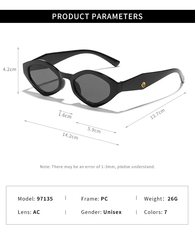 European and American Versatile Irregular Small Frame Sunglasses Fashionable and Trendy UV Resistant Street Photography Glasses