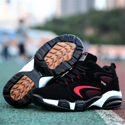 Sneakers da uomo taglie forti con color block di tendenza, comode, antiscivolo, con lacci, scarpe casual resistenti per attività outdoor maschili