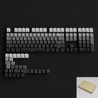 New 133 Key Gradient Gray PBT Double Shot Keycap Side Print Shine Through Backlit Keycaps For Cherry Gamer Mechanical Keyboard