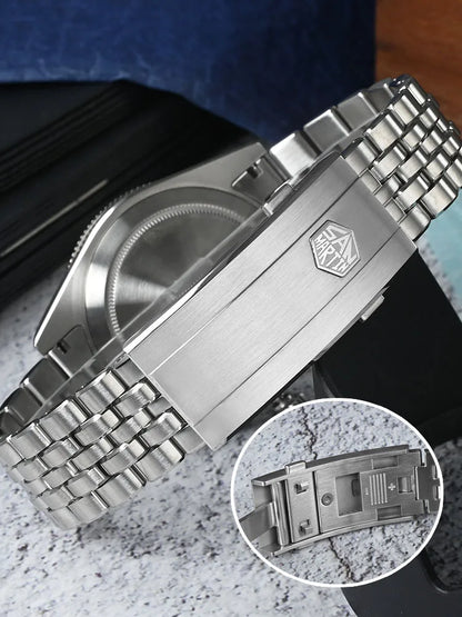 Relógio de mergulho de luxo para homem San Martin 40mm Miyota 9015, mostrador em esmalte sunburst, relógio de pulso mecânico automático, resistente à água 200m, SN0148