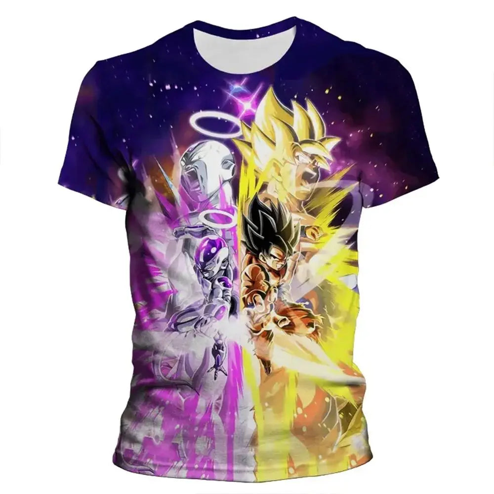 206 Dragon Ball Style Anime Men's 3D Printed T-shirt Summer Fashion Short Sleeved Women's Top New Casual Children's T-shirt
