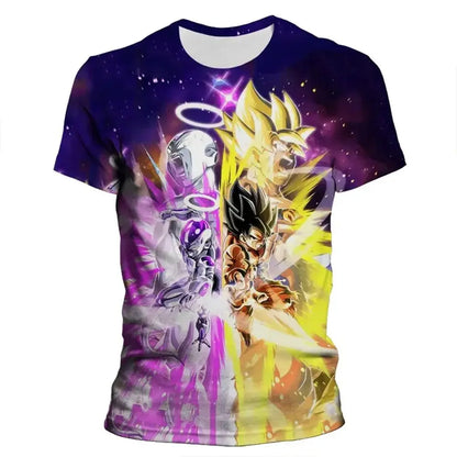 206 Dragon Ball Style Anime Men's 3D Printed T-shirt Summer Fashion Short Sleeved Women's Top New Casual Children's T-shirt