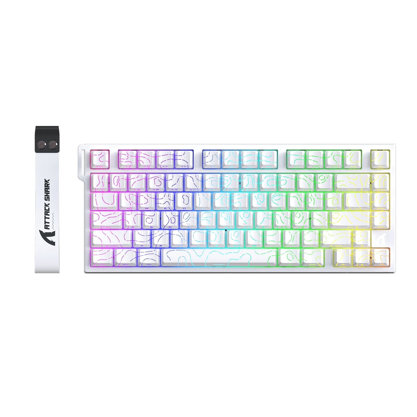 Tastiera gaming magnetica cablata ATTACK SHARK R82 HE 75% RGB 8000Hz Rapid Trigger, attuazione 0.005mm
