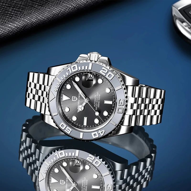 PAGANI DESIGN V2 Japan Mov't 40MM Luxury Men Mechanical Watch Sapphire Glass Ceramic Bezel Automatic Diving Watches for Men