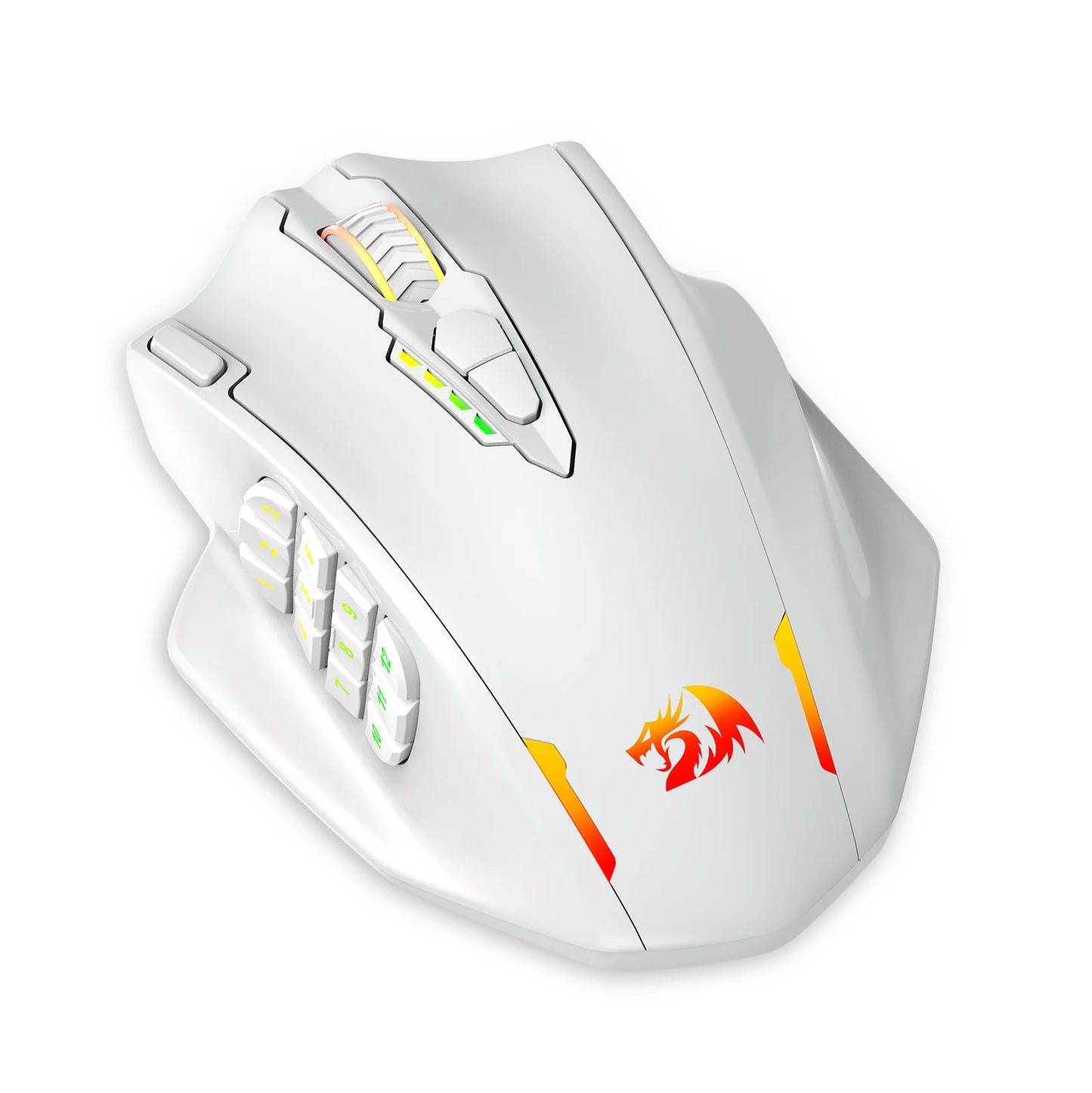 Redragon M913 Gaming 16000 DPI Wired 2.4Ghz Wireless RGB Optical Gamer Mouse 16 Programmable Buttons, Black/White Mouse
