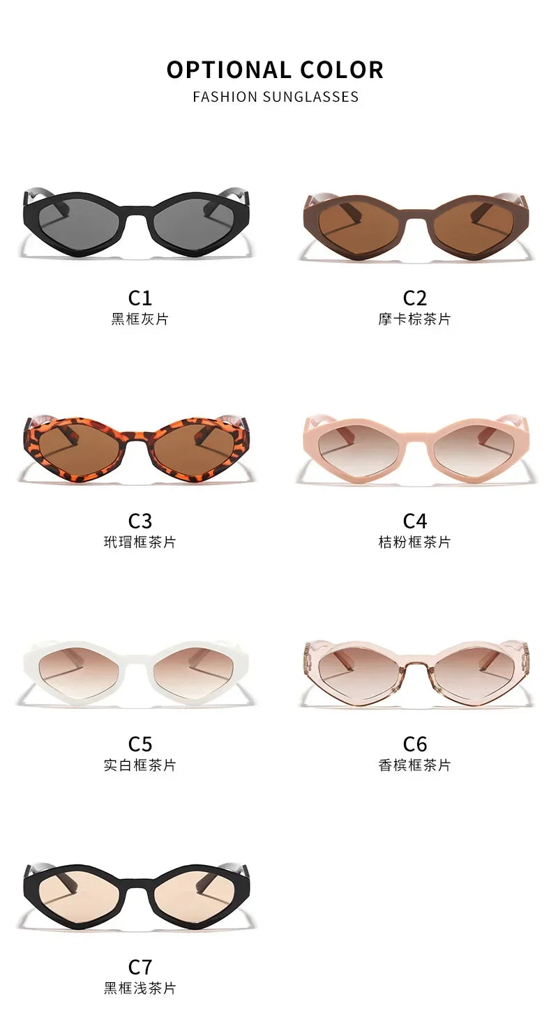 European and American Versatile Irregular Small Frame Sunglasses Fashionable and Trendy UV Resistant Street Photography Glasses