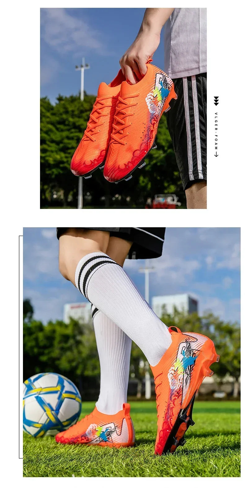 Chaussures de football pour hommes, bottes de football professionnelles originales, chaussures de terrain décontractées de haute qualité, ultra-légères, antidérapantes, pour activités de plein air.