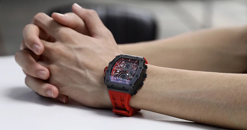 Reloj TSAR BOMBA New TB8204 para hombre, cronógrafo de cuarzo japonés, resistente al agua 50M, reloj de pulsera deportivo de moda, reloj masculino de lujo, regalo para hombre