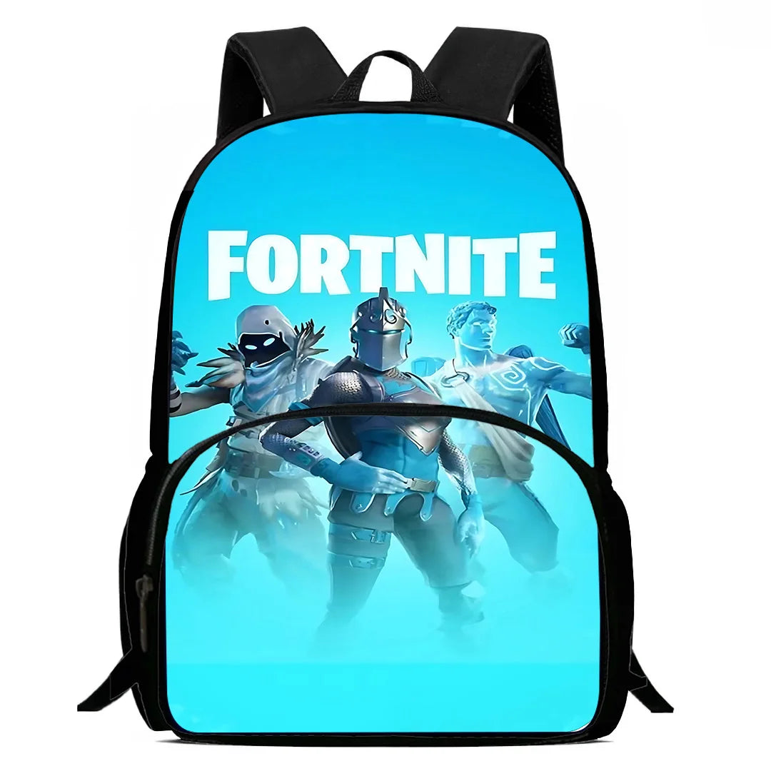 Børnerygsæk med populært spildesign, madtaske og penalhus, skoletaske med stor kapacitet til drenge og piger, perfekt gave F-FortniteS