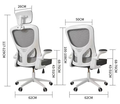 Chaise d'ordinateur à comcussion pour bureau à domicile, support ergonomique à la taille et au dos, chaise d'étude confortable, chaise de jeu