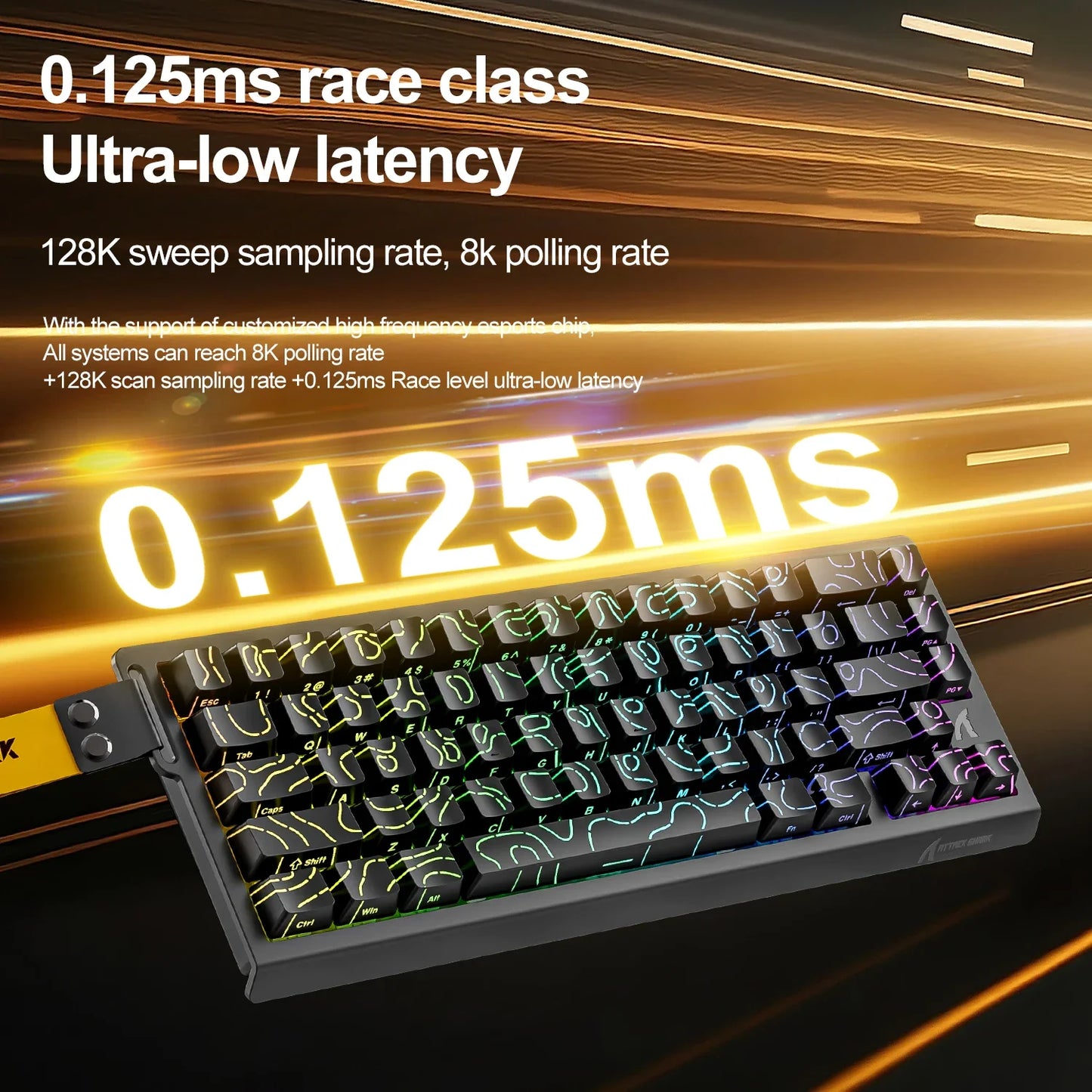X68HE ATTACK SHARK Magnetic Gaming Keyboard Mechanical Wired for Pro Gaming 0.01mm Rapid Trigger 8000Hz SOCD/Rs 0.125ms 128K Rate