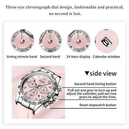 OLEVS 5618 Woman Watch Silicone Strap Luxury Brand Original Quartz Watch for Women Auto Date Waterproof Chronograph Ladies Clock