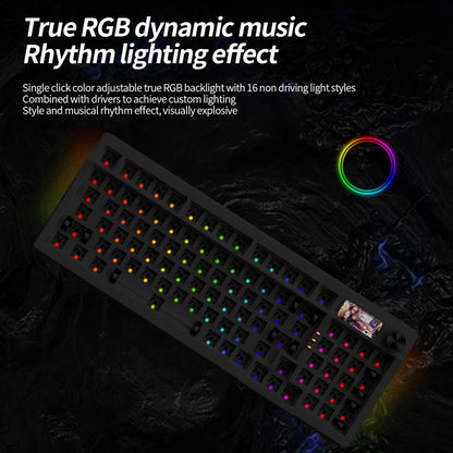 Kit tastiera YINDIAOY95 Hotswap con schermo TFT, retroilluminazione RGB completa, 2.4GHz, Bluetooth wireless, tastiera meccanica custom DIY