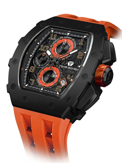 Reloj TSAR BOMBA New TB8204 para hombre, cronógrafo de cuarzo japonés, resistente al agua 50M, reloj de pulsera deportivo de moda, reloj masculino de lujo, regalo para hombre