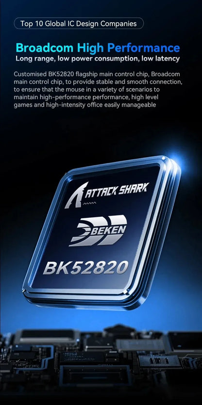 Rato Gaming Sem Fios Ultraligeiro ATTACK SHARK X11SE, vida útil de 20 milhões de ciclos, PAW3311 Gaming, 22KDPI, 400IPS, 40G, 1KHz, 65 horas, 30mAH