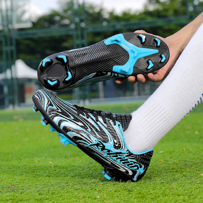 Chaussures de football pour hommes, modèle bas, avec crampons longs FG/TF, chaussures de football pour jeunes, ultra-légères, antidérapantes, pour entraînement sur gazon naturel, chaussures de sport.