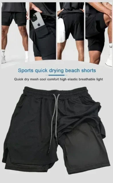 Dragon Ball Anime Peripheral GOKU Vegeta Printed Sports Double-layer Shorts 2025 American Men's Summer Loose Breathable Pants