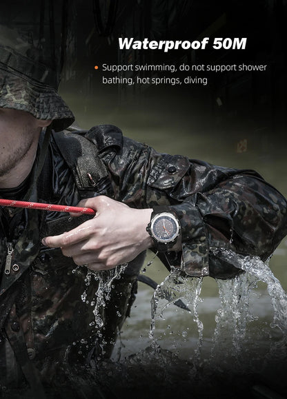 NORTH EDGE EVOQUE 2 Men Digital Military Watch Waterproof 50M Men's Sport Wristwatches Solar Power Luminous Enviormentally Clock