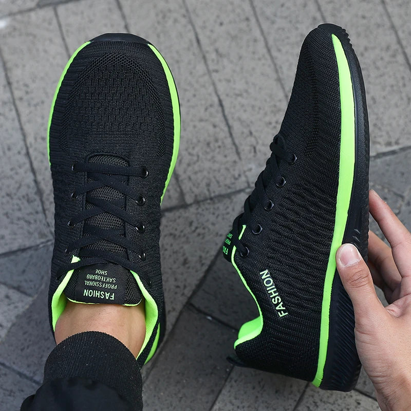 Men's Mesh Running Sneakers Athletic Gym Lightweight Men Casual Shoes 2025 Fashion Breathable Knit Walking Footwear Size 39-46