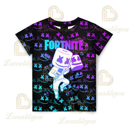 Battle Royale T-Shirt Fortnite T-Shirt Victory Cartoon-Oberteile Teenager-Kleidung Kinder Hero Game Fortress Night 3D Jungen Mädchen T-Shirt