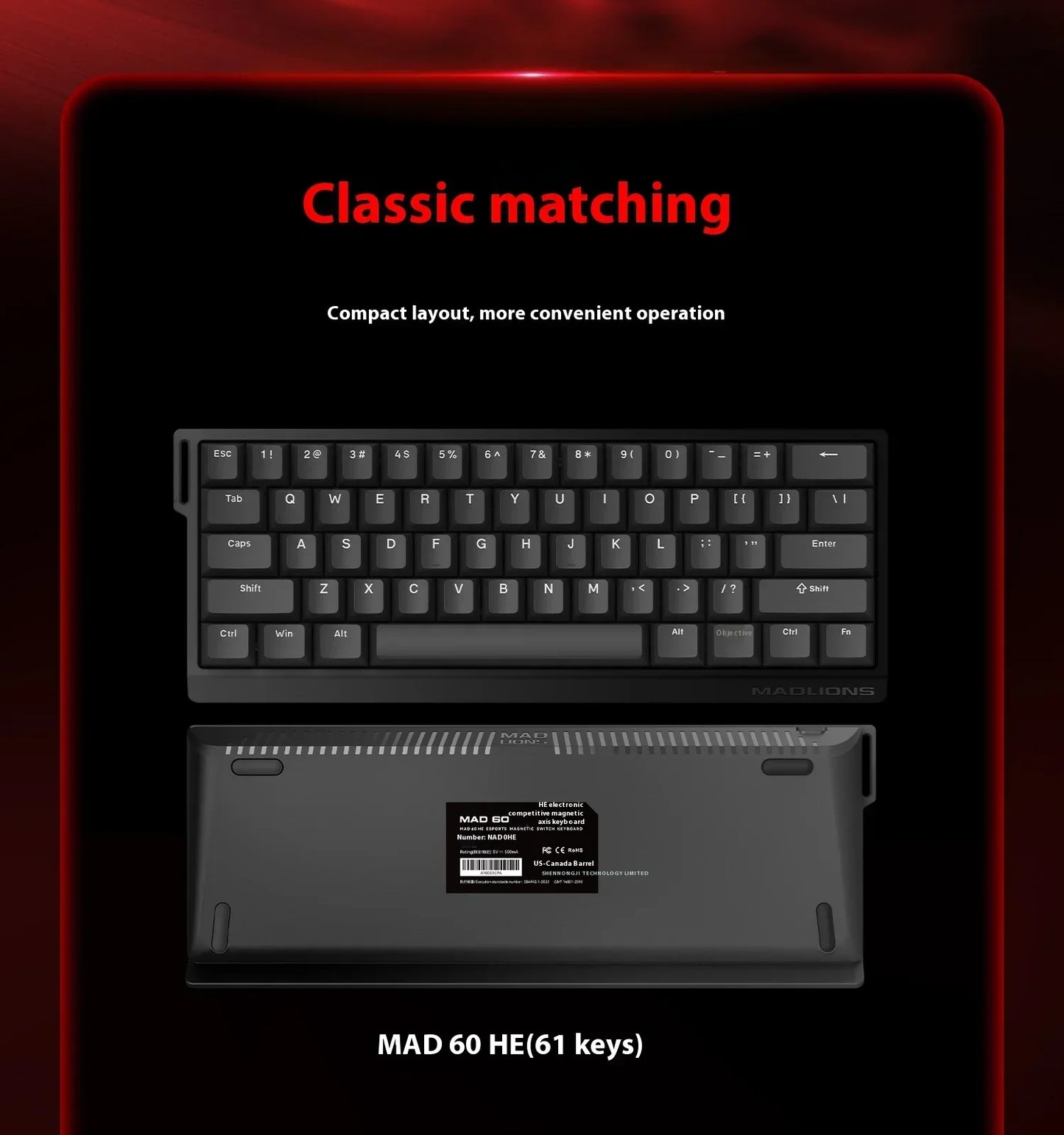 Madlions Mad 60He Magnetic Switch Mechanical Keyboard MAD68 Wired Keyboard Mad60he Custom MAD68he E-sports Gamer Keyboard Gifts